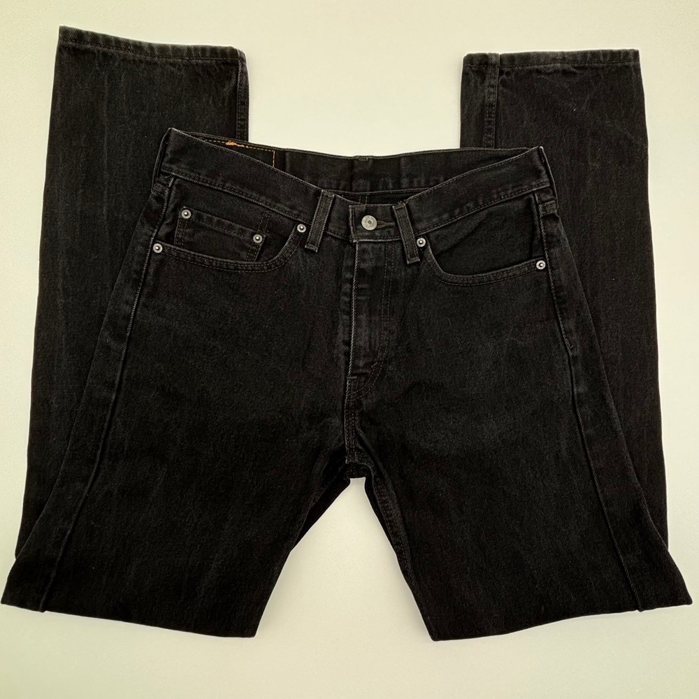 Levi Strauss Co‎ 505 Mens Black Jeans W32 L34 Straight Fit Denim Pants - Picture 3 of 6